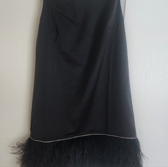 FINAL OFFER NEW Feather Rhinestone black dress shop mint julep boutique large - Picture 6 of 11